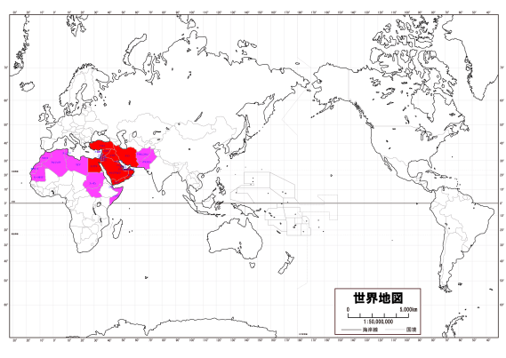 中東 日本感覚 世界地図